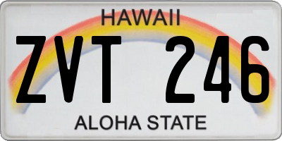 HI license plate ZVT246