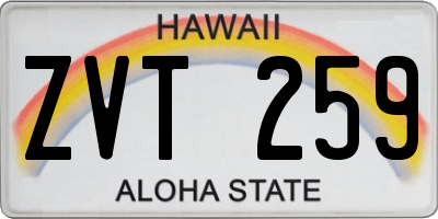 HI license plate ZVT259