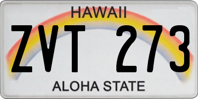 HI license plate ZVT273