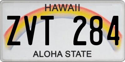 HI license plate ZVT284