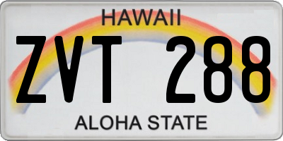 HI license plate ZVT288