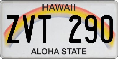 HI license plate ZVT290