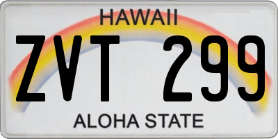 HI license plate ZVT299