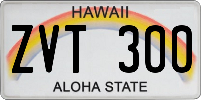 HI license plate ZVT300
