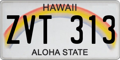 HI license plate ZVT313