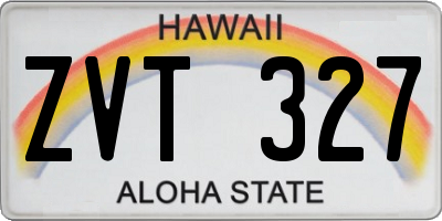 HI license plate ZVT327