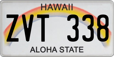 HI license plate ZVT338