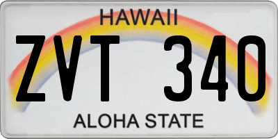 HI license plate ZVT340