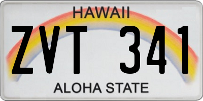 HI license plate ZVT341