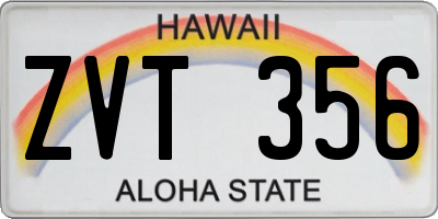 HI license plate ZVT356