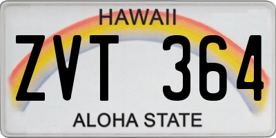 HI license plate ZVT364