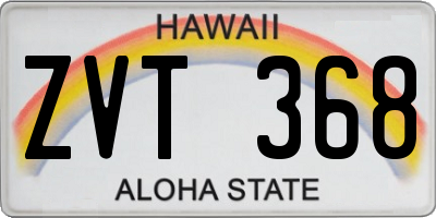 HI license plate ZVT368