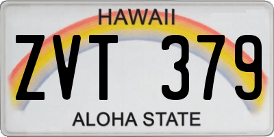HI license plate ZVT379