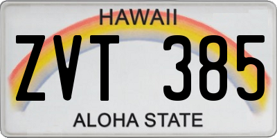 HI license plate ZVT385