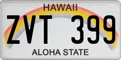 HI license plate ZVT399