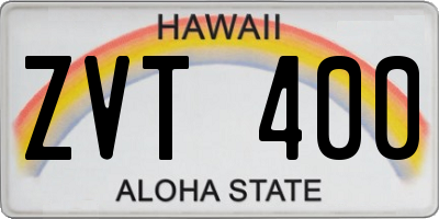 HI license plate ZVT400