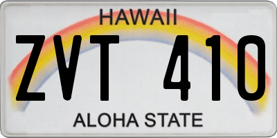 HI license plate ZVT410