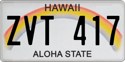 HI license plate ZVT417