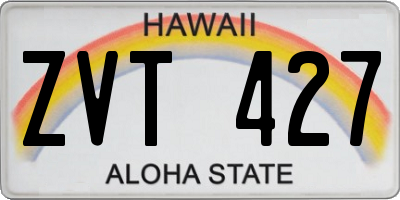 HI license plate ZVT427