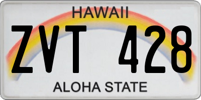 HI license plate ZVT428