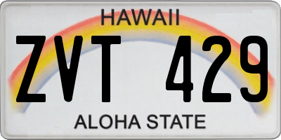 HI license plate ZVT429