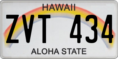 HI license plate ZVT434