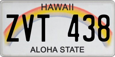 HI license plate ZVT438