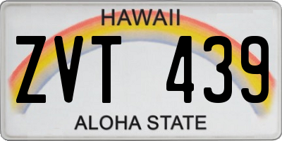 HI license plate ZVT439