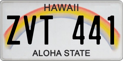 HI license plate ZVT441
