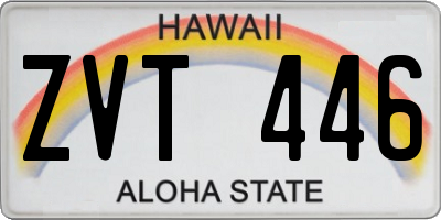 HI license plate ZVT446