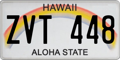 HI license plate ZVT448