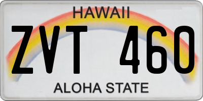 HI license plate ZVT460