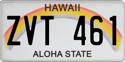 HI license plate ZVT461