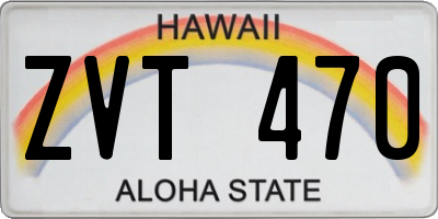 HI license plate ZVT470
