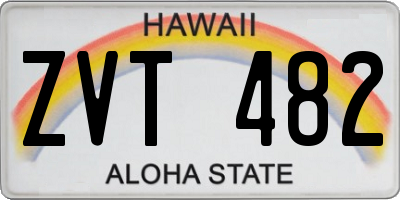 HI license plate ZVT482