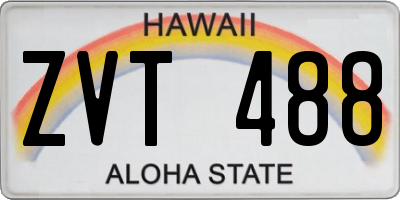 HI license plate ZVT488