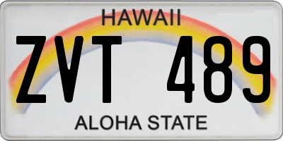 HI license plate ZVT489