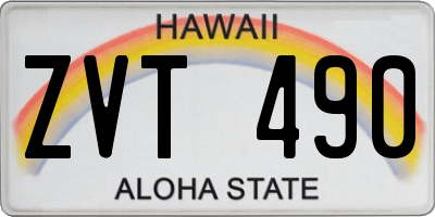 HI license plate ZVT490