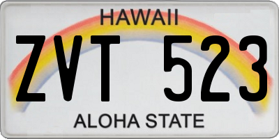 HI license plate ZVT523
