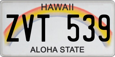 HI license plate ZVT539