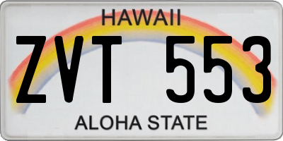 HI license plate ZVT553