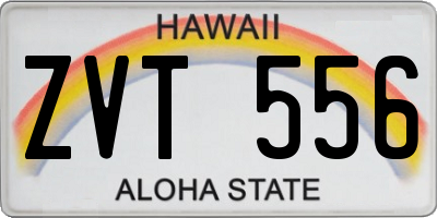 HI license plate ZVT556