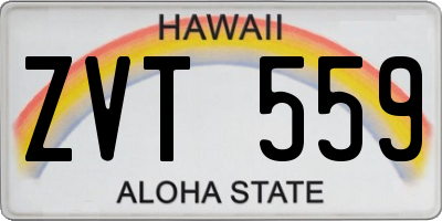 HI license plate ZVT559