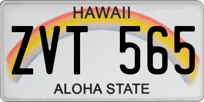 HI license plate ZVT565