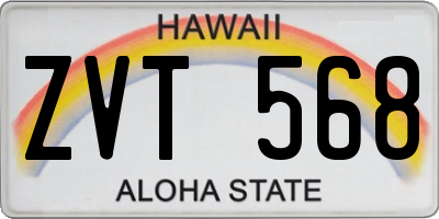 HI license plate ZVT568