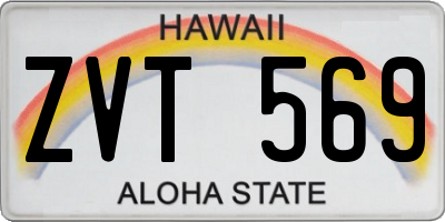 HI license plate ZVT569