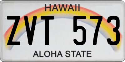 HI license plate ZVT573
