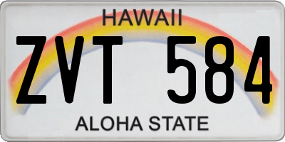 HI license plate ZVT584