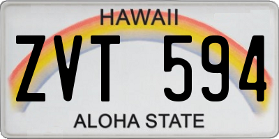 HI license plate ZVT594