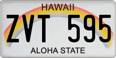 HI license plate ZVT595